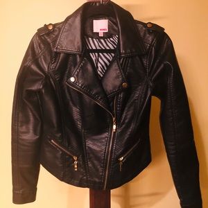 Black faux leather jacket